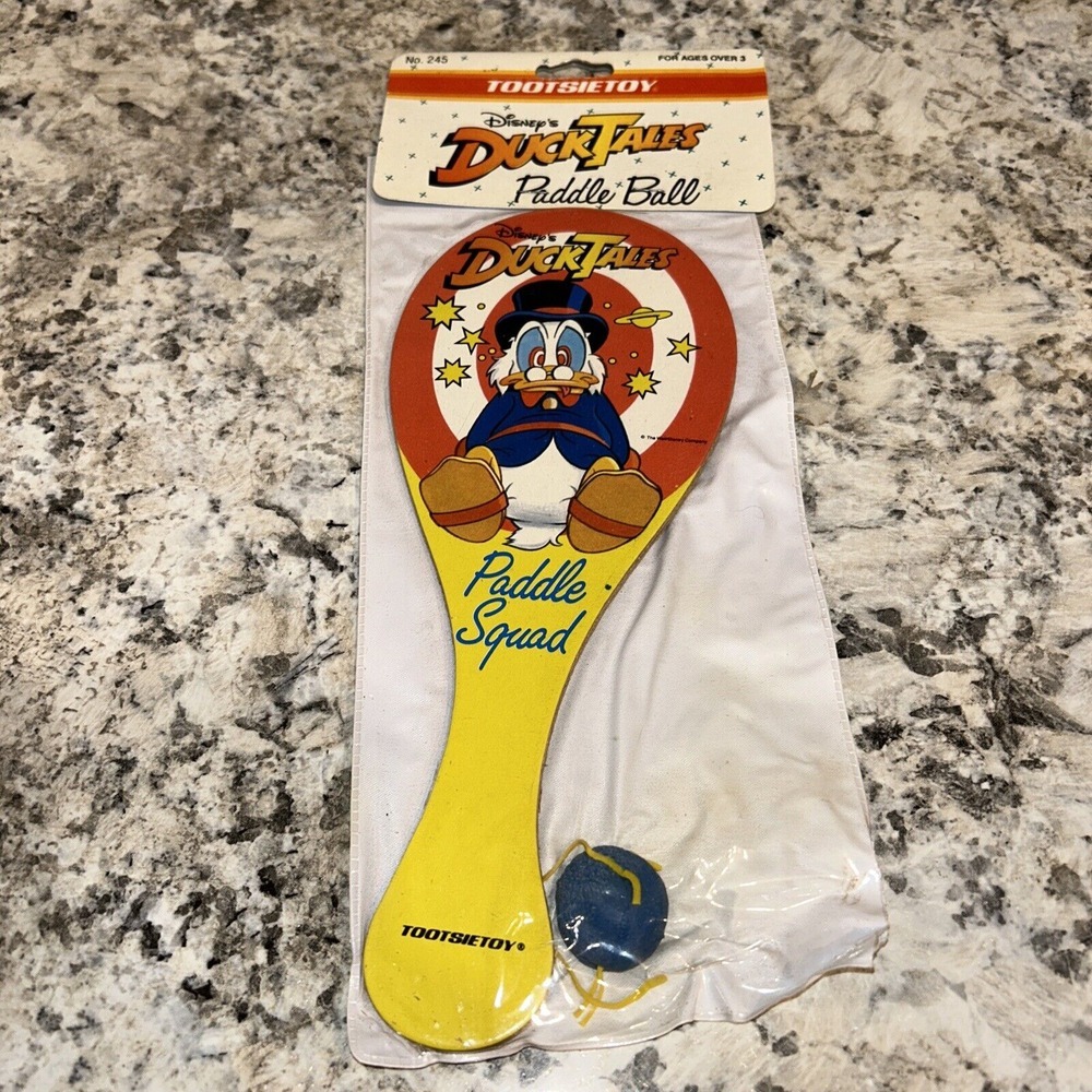 Vintage Tootsietoy Disney Duck Tales Paddle Ball Original‎ Package C4
